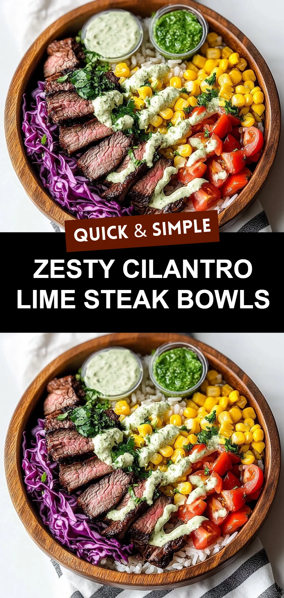 Zesty Cilantro Lime Steak Bowls